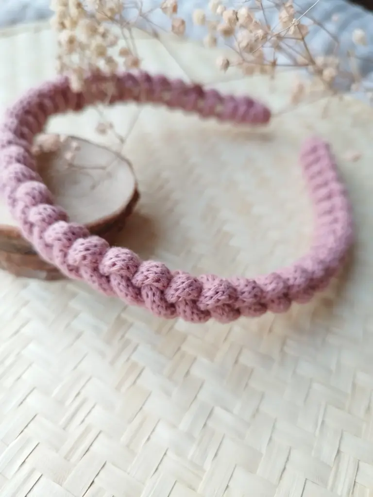 Diadema Macramé Rosa