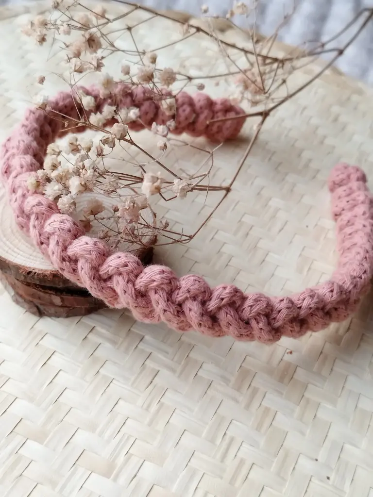 Diadema Macramé Coral