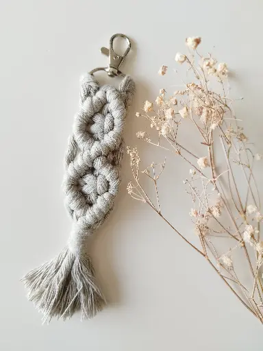 Llavero Macramé Beige