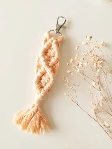 Llavero Macramé Mandarina