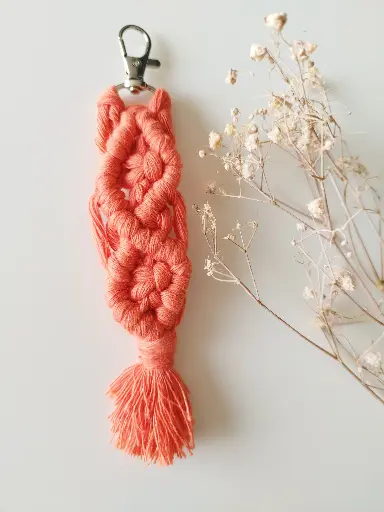 Llavero Macramé Naranja