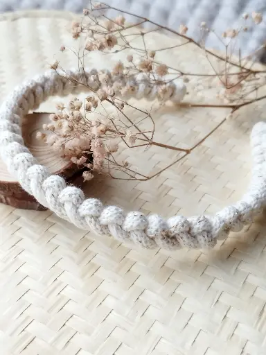 Diadema Macramé Natural/Oro