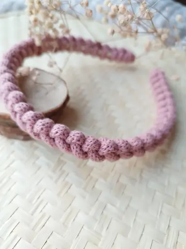 Diadema Macramé Rosa