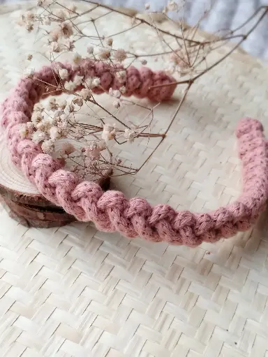 Diadema Macramé Coral